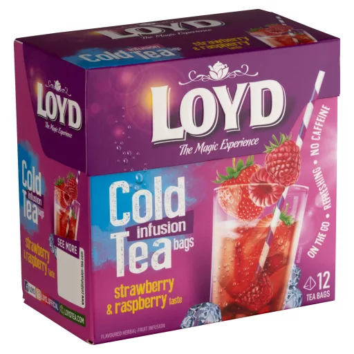 Loyd Cold gyümölcstea 12x2,5g málna eper izű hidegen is készíthető