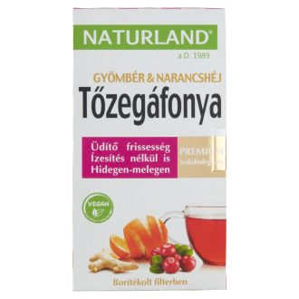   Naturland tőzegáfonya & gyömbér & narancshéj gyümölcstea 20 filter 40 g