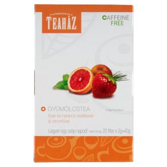   Gárdonyi Teaház gyümölcstea eper és narancs ízesítéssel & citromfűvel 20 filter 40 g