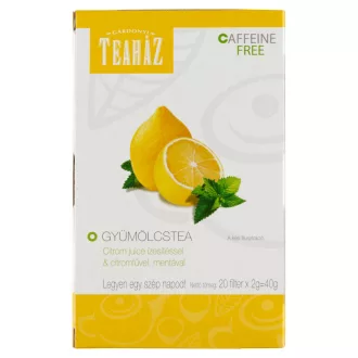   Gárdonyi Teaház gyümölcstea citrom juice ízesítéssel & citromfűvel, mentával 20 filter 40 g