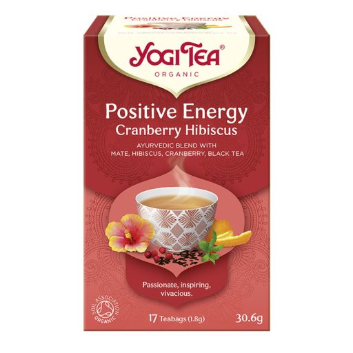 Yogi Tea 17x1,8g pozitív energia tőzegáfonyával és hibiszkusszal bio tea