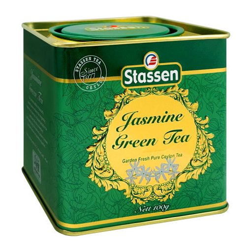 Stassen zöld tea 100g jázmin fémdobozos