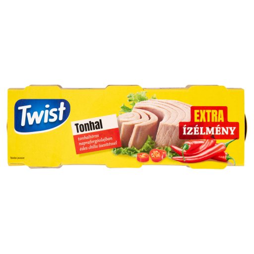 Twist tonhaltörzs napraforgóolajban édes chilis ízesítéssel 3 x 80 g (240 g)