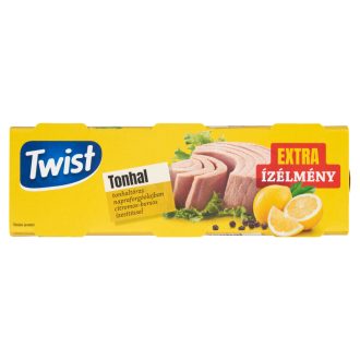   Twist tonhaltörzs 3x80g/3x52g növényi olajban citromos-borsos ízesítéssel