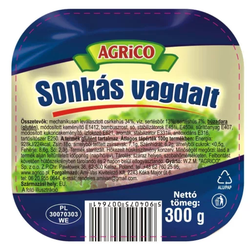Agrico vagdalt 300g sonkás