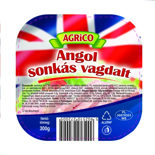 Agrico vagdalt 300g angol sonkás