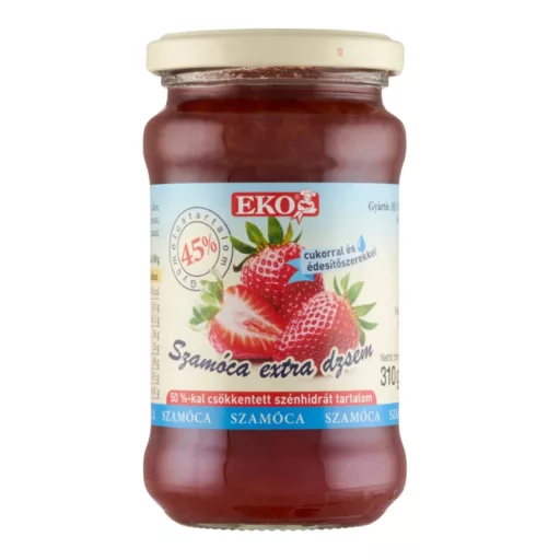Eko sütésálló extradzsem 310g szamóca cukorral és édesítőszerrel