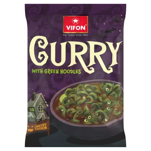 Vifon Limited Edition currys csirke ízesítésű, csípős instant leves zöld tésztával 70 g