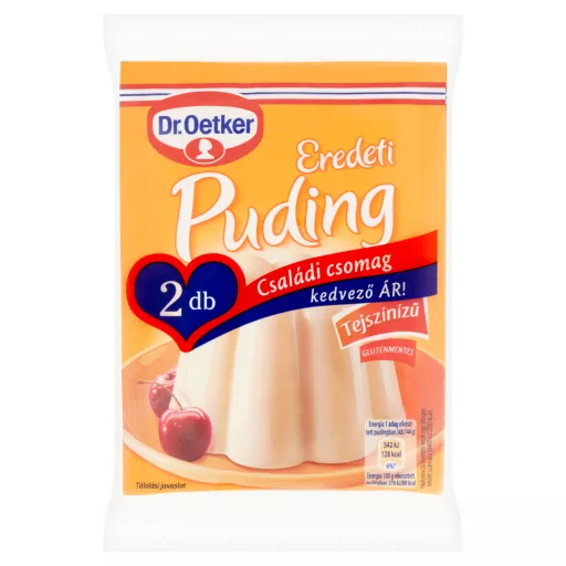 Dr. Oetker Eredeti pudingpor 2x40g tejszínes, családi csomag gluténmentes