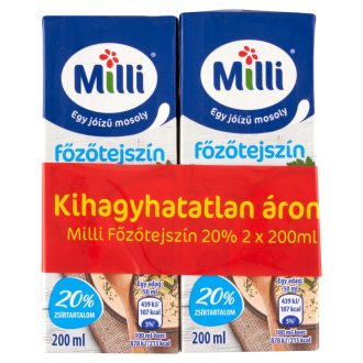 Milli UHT főzőtejszín 20% 2 x 200 ml