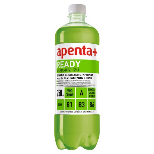 Apenta+ Ready alma-kivi ízű szénsavmentes, energiamentes üdítőital vitaminokkal 750 ml