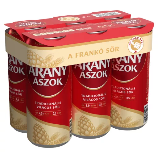 Arany Ászok világos sör 4,3% 6 x 0,5 l