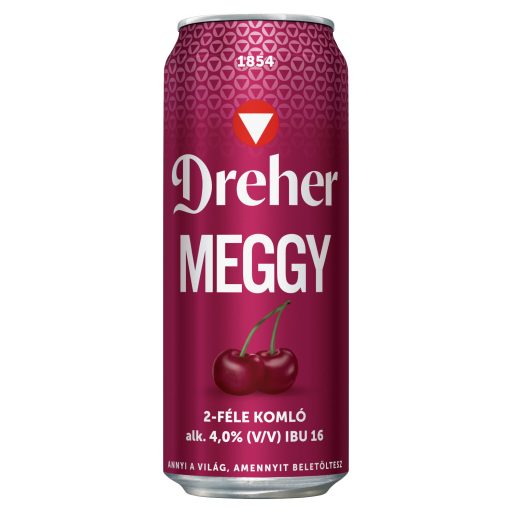 Dreher Meggy világos sör és meggy ízű ital keveréke 4% 0,5 l