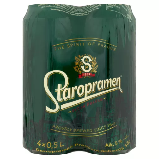 Staropramen Premium dobozos sör 5% 4 x 0,5 l