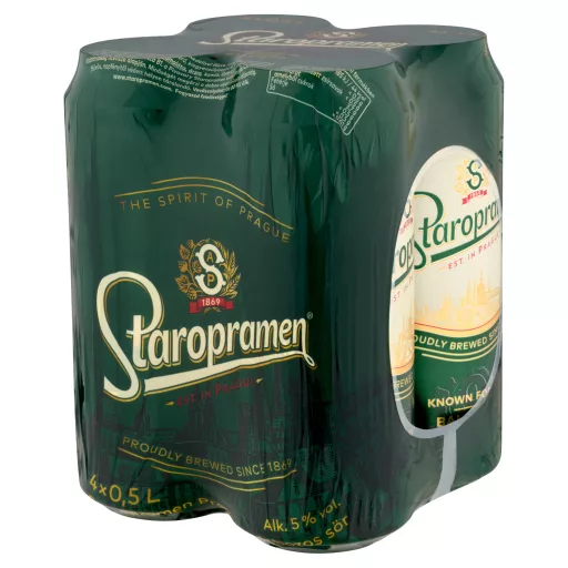 Staropramen Premium dobozos sör 5% 4 x 0,5 l