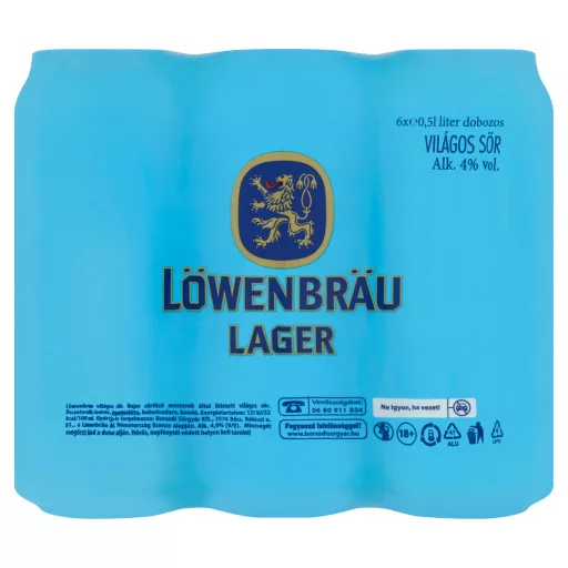 Löwenbrau világos sör 4% 6 x 0,5 l