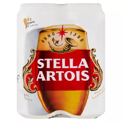 Stella Artois minőségi világos sör 5% 4 x 0,5 l