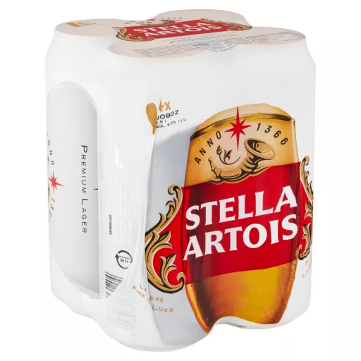 Stella Artois minőségi világos sör 5% 4 x 0,5 l