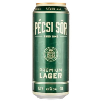   Pécsi Sör Prémium Lager bio minőségi világos sör 5% 0,5 l