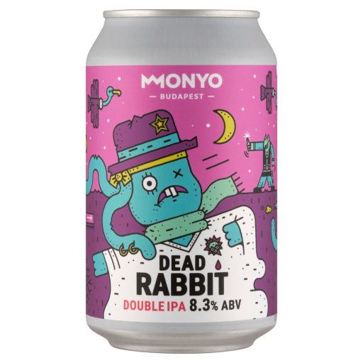 MONYO Dead Rabbit Double West Coast IPA típusú szűretlen felsőerjesztésű sör 8,3% 330 ml