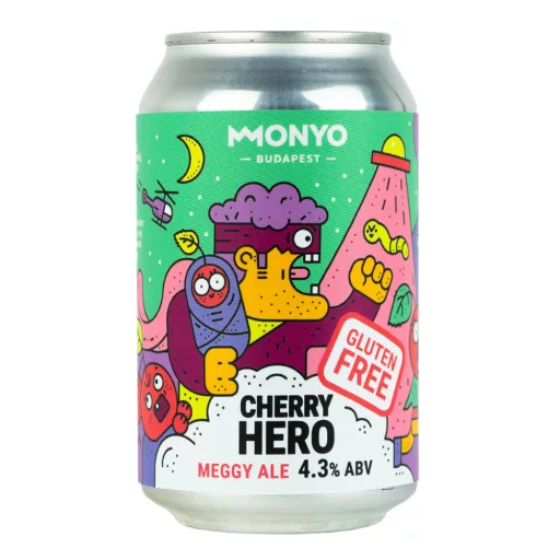 Monyo sör 0,33l Cherry Hero Meggy Ale 4,3% gluténmentes dobozos 