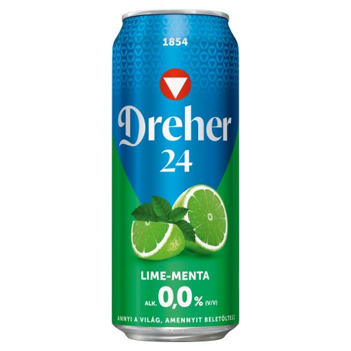 Dreher 24 Lime-Menta alkoholmentes világos sör és lime-menta ízű ital keveréke 0,0% 0,5 l