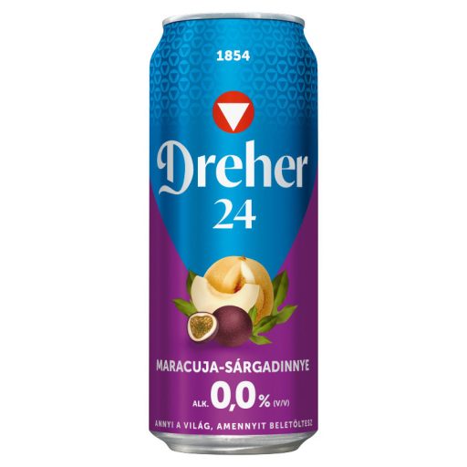 Dreher 24 alkoholmentes világos sör és maracuja-sárgadinnye ízű ital keveréke 0,0% 0,5 l