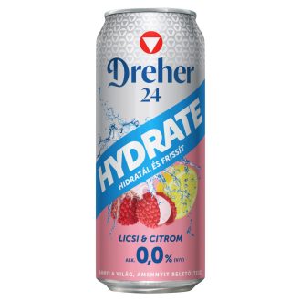   Dreher 24 Hydrate alkoholmentes világos sör és licsi-citrom ízű ital keveréke 0,0% 0,5 l