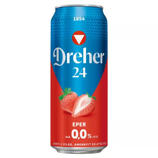 Dreher 24 alkoholmentes sör 0,5L eper dobozos + 50Ft visszaváltási díj