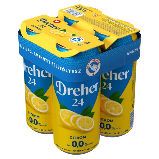 Dreher 24 alkoholmentes sör 4x0,5L citrom dobozos 