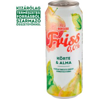   Borsodi Friss 0,0% körte-alma ízű ital és alkoholmentes világos sör keveréke 0,5 l