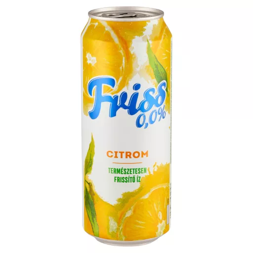 Friss 0,0% citrom ízű üdítőital és alkoholmentes malátaital keveréke 0,5 l