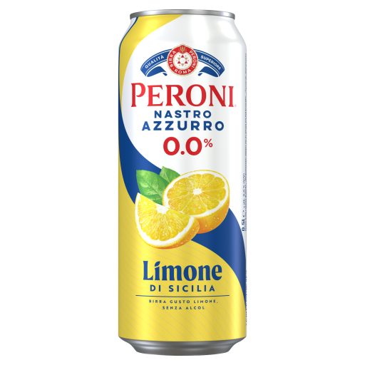 Peroni alkoholmentes sör 0,5L Nastro Azzuro citrom 0,0% dobozos + 50Ft visszaváltási díj