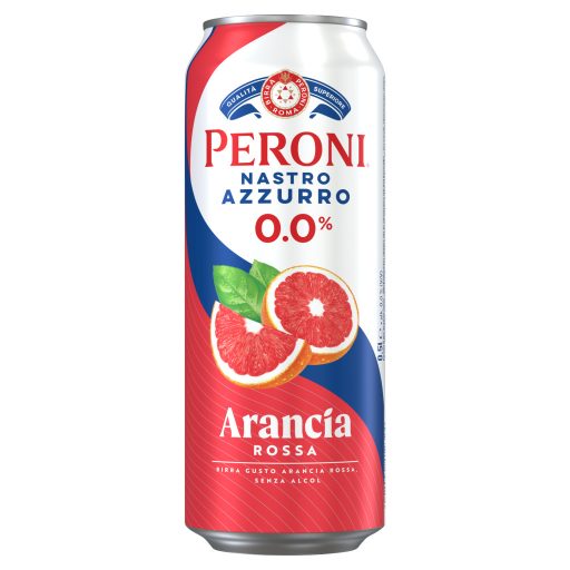 Peroni alkoholmentes sör 0,5L Nastro Azzuro vérnarancs 0,0% dobozos + 50Ft visszaváltási díj