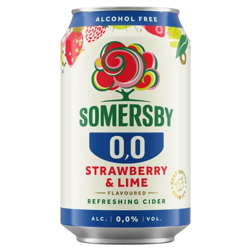 Somersby Strawberry & Lime alkoholmentes szénsavas ital eper és lime ízesítéssel 0,0% 0,33 l