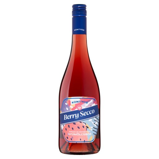 Kontyos Berry Secco erdei gyümölcs ízű szénsavval dúsított édes gyümölcsbor 8% 750 ml