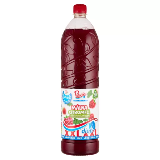 Pölöskei Diab XXL málna citromfű ízű szörp édesítőszerekkel 1,5 l