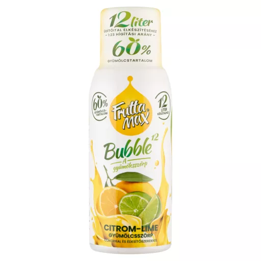 FruttaMax Bubble¹² citrom-lime gyümölcsszörp cukorral és édesítőszerekkel 500 ml