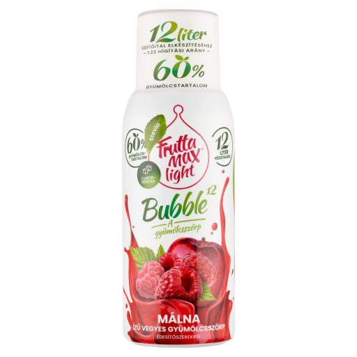 FruttaMax Bubble¹² Light málna ízű vegyes gyümölcsszörp édesítőszerekkel 500 ml