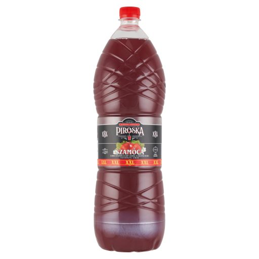 Piroska XXL szamóca ízű gyümölcsszörp feketerépalével színezve cukorral és édesítőszerekkel 2 l