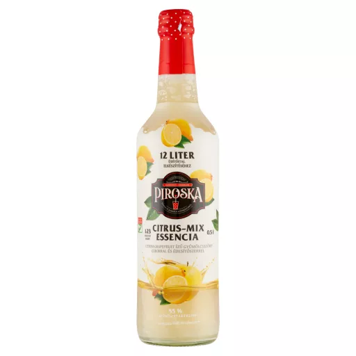 Piroska Citrus-Mix Essencia citrom-grapefruit ízű gyümölcsszörp cukorral es édesítőszerrel 0,5 l
