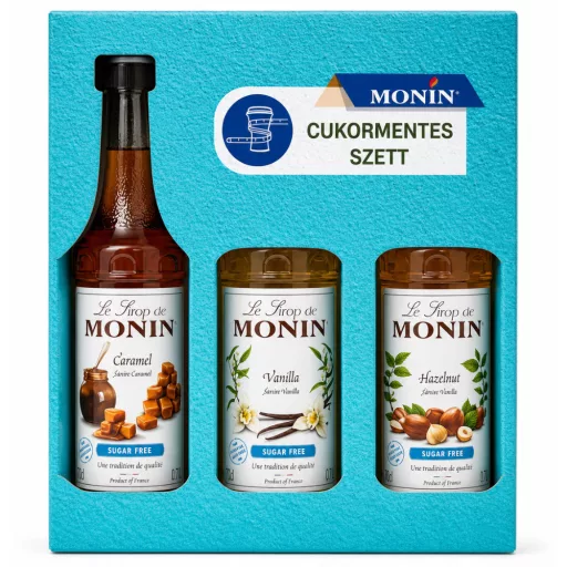Monin szirup 3x250ml kávé szett cukormentes
