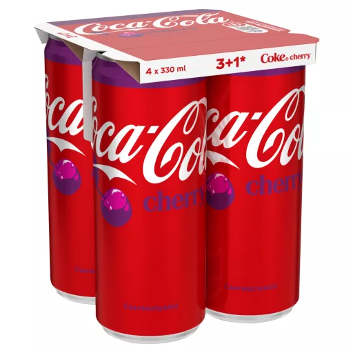 Coca-Cola Cherry colaízű szénsavas üdítőital cseresznye ízesítéssel 4 x 330 ml