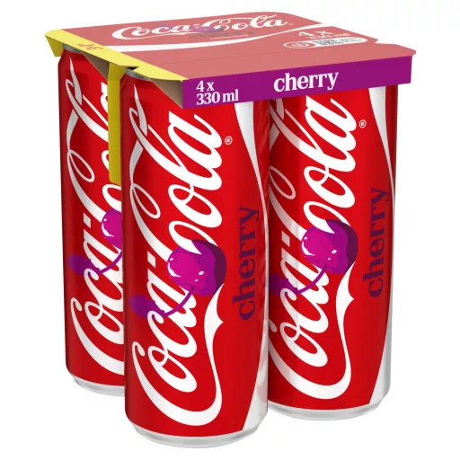 Coca-Cola Cherry cola- és cseresznyeízű szénsavas üdítőital 4 x 330 ml
