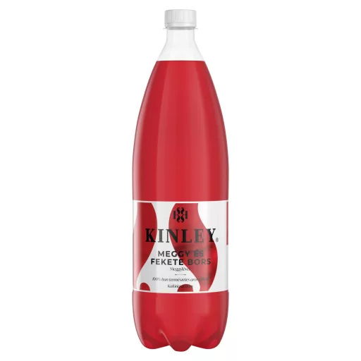 Kinley meggy-és fekete borsízű szénsavas üdítőital cukorral és édesítőszerekkel 1,5 l