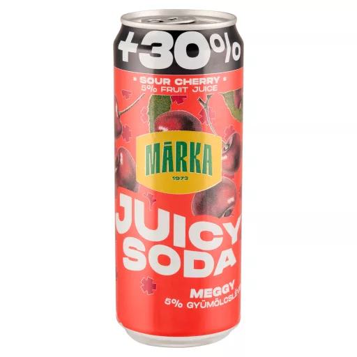 Márka Juicy Soda meggy szénsavas üdítőital cukorral és édesítőszerrel 330 ml