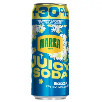 Márka szénsavas üdítőital 0,33l Bodza Juicy Soda 