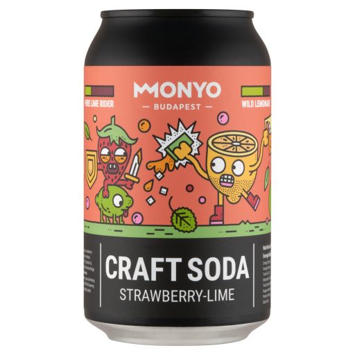 MONYO Craft Soda alkoholmentes szénsavas kraft üdítőital eperrel és lime-mal 0,33 l