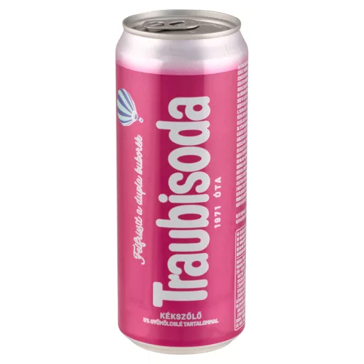 Traubisoda kékszőlő ízű szénsavas üdítőital cukorral és édesítőszerekkel 330 ml