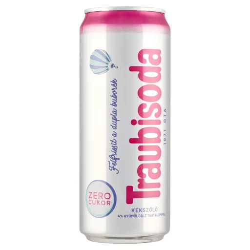 Traubisoda kékszőlő ízű szénsavas energiamentes üdítőital édesítőszerekkel 330 ml
